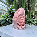 PINK OPAL PHEONIX LOVER BIRDS WITH LOTUS FLOWERS